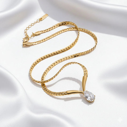 Crystal Drop Snake Chain Necklace – Style U Luxe