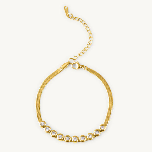 Dazzling CZ Stone Mesh Bracelet