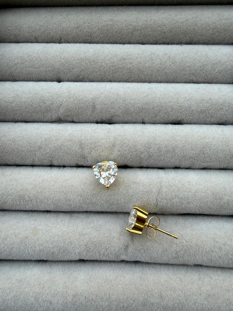 Heart Crystal Stud Earrings