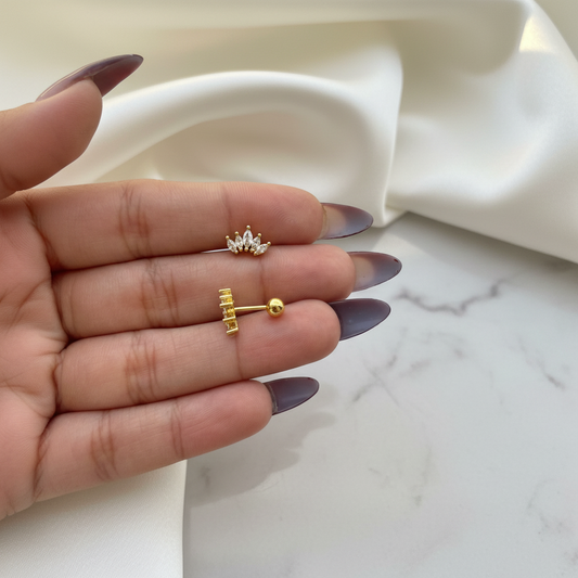 Crown Crystal Studs Earrings (Pair)