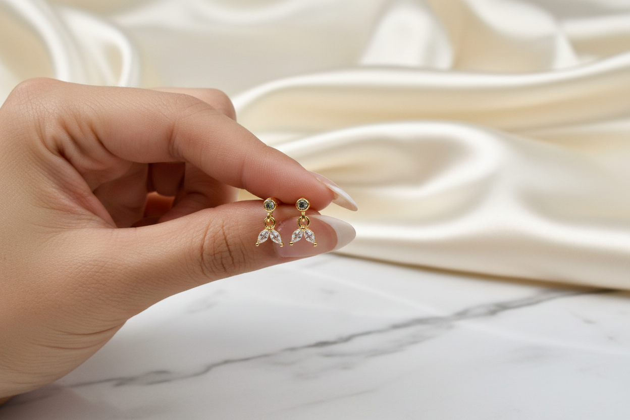 Mini Crystal Drop Earrings (Pair)