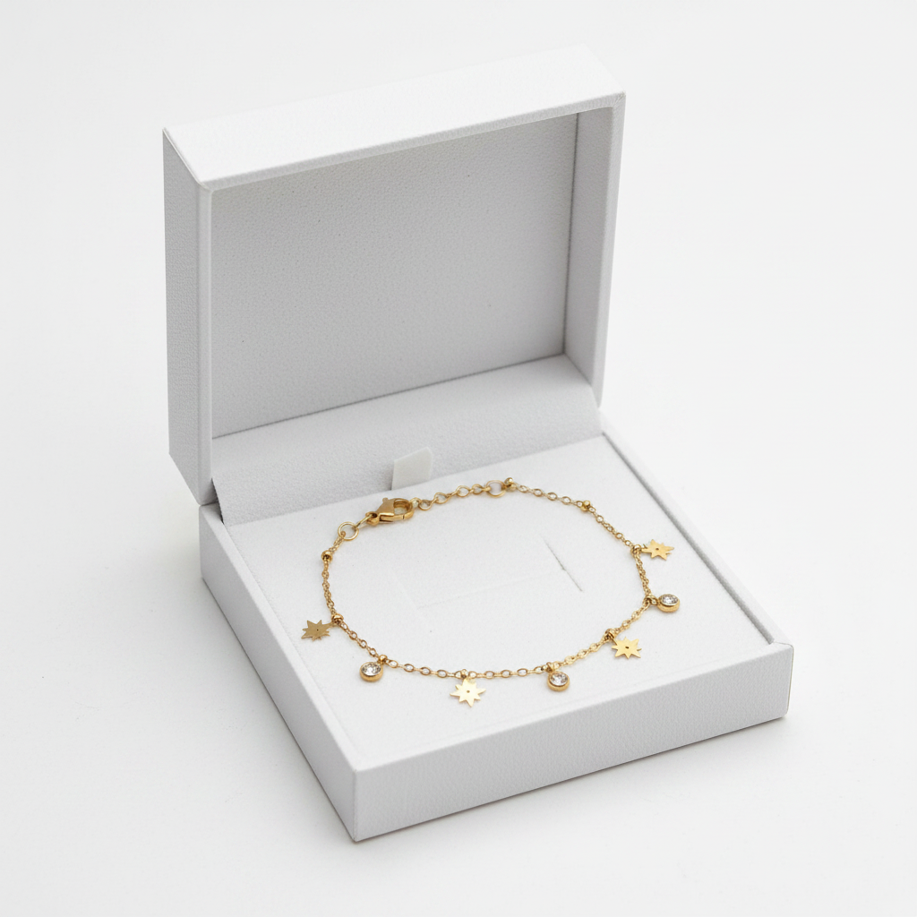 Star Crystal Charm Bracelet