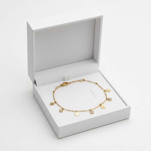 Star Crystal Charm Bracelet