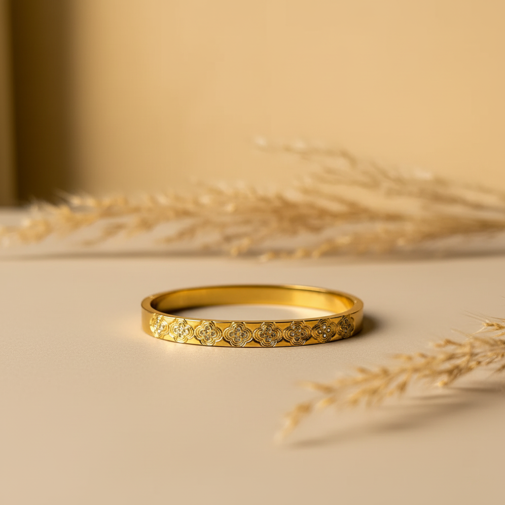Kiara Floral Thin Wrist Bangle - Wrist Size 2.2 & 2.4