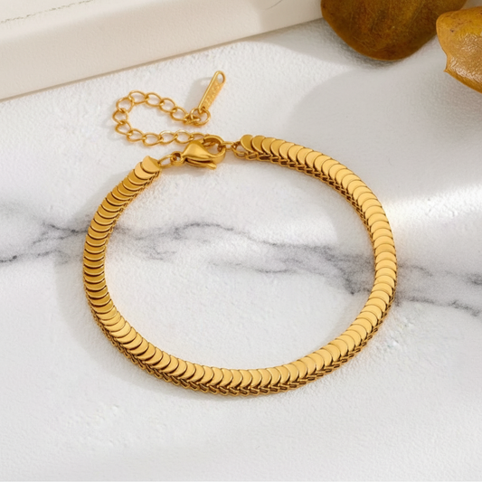 Golden Fishbone Chain Bracelet