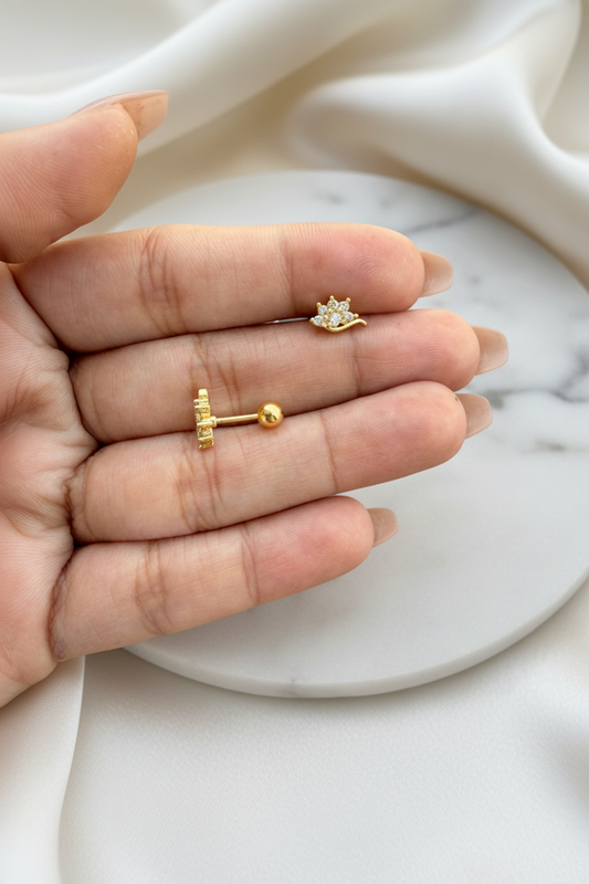Emly Leaf Stud (Pair)