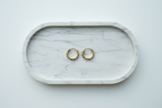 Scalloped Gold Huggie Hoops
