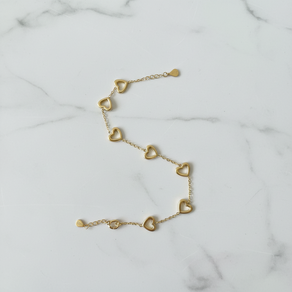 Eternal Hearts Gold Chain Bracelet