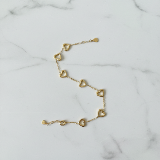 Eternal Hearts Gold Chain Bracelet