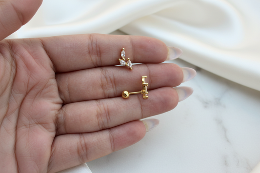 Olive Leaf Crystal Studs