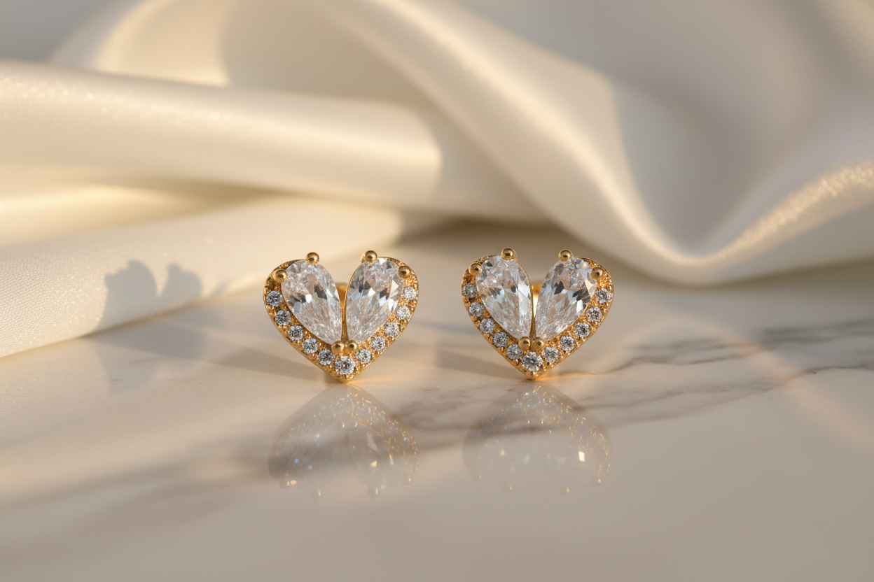 Riva Heart Studs