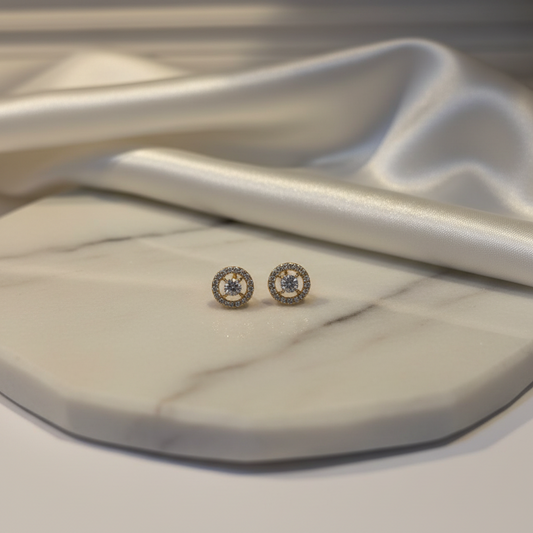 Maria Halo Crystal Stud Earrings