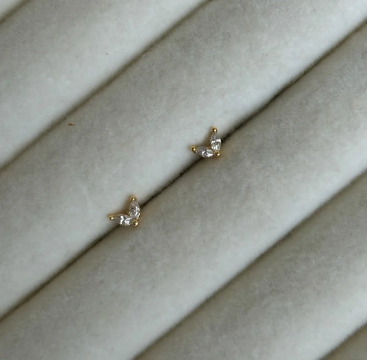 Tiny Leaf Spark Studs (Pair)