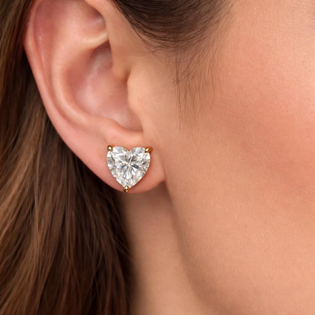 Heart Crystal Stud Earrings
