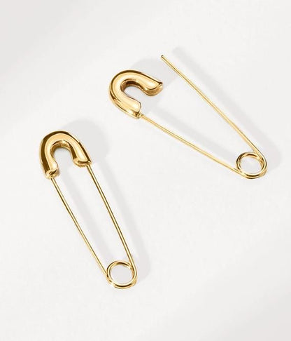 Gold Safety Pin Earring