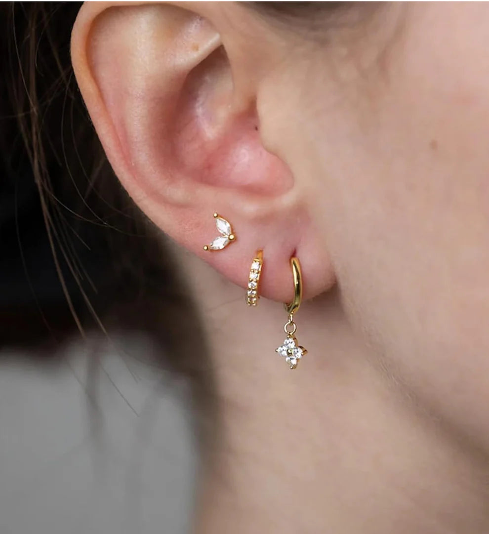 Tiny Leaf Spark Studs (Pair)