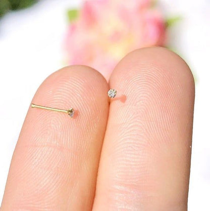 Celebrity Inspired Nose Pin – Minimal Solitaire Gold Nose Pin