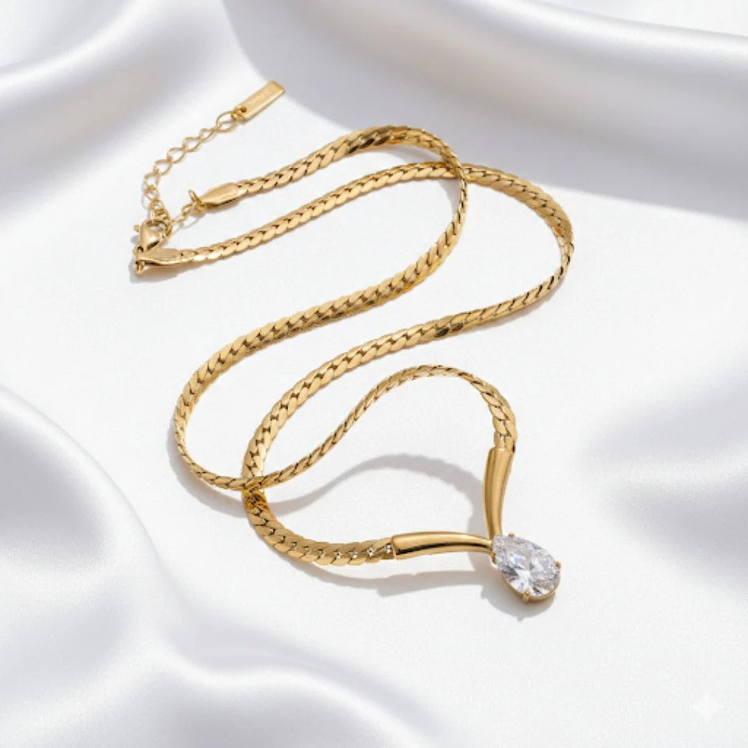 Crystal Drop Snake Chain Necklace – Style U Luxe