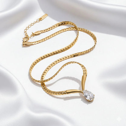 Crystal Drop Snake Chain Necklace – Style U Luxe