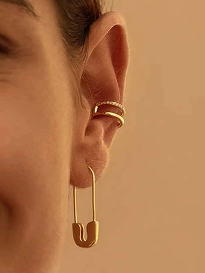 Gold Safety Pin Earring