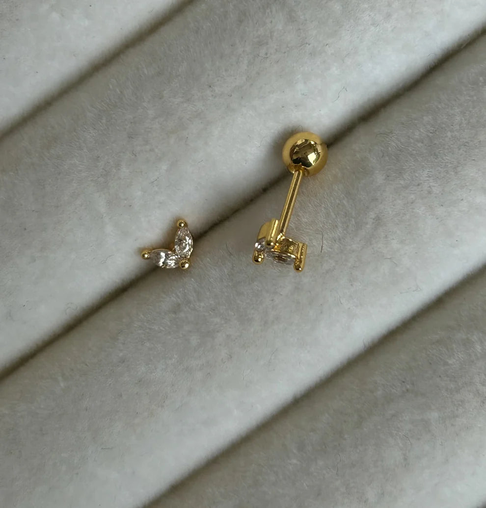 Tiny Leaf Spark Studs (Pair)