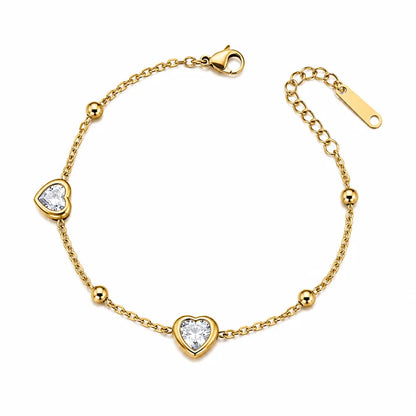 Crystal Heart Gold Bracelet – Style U Luxe