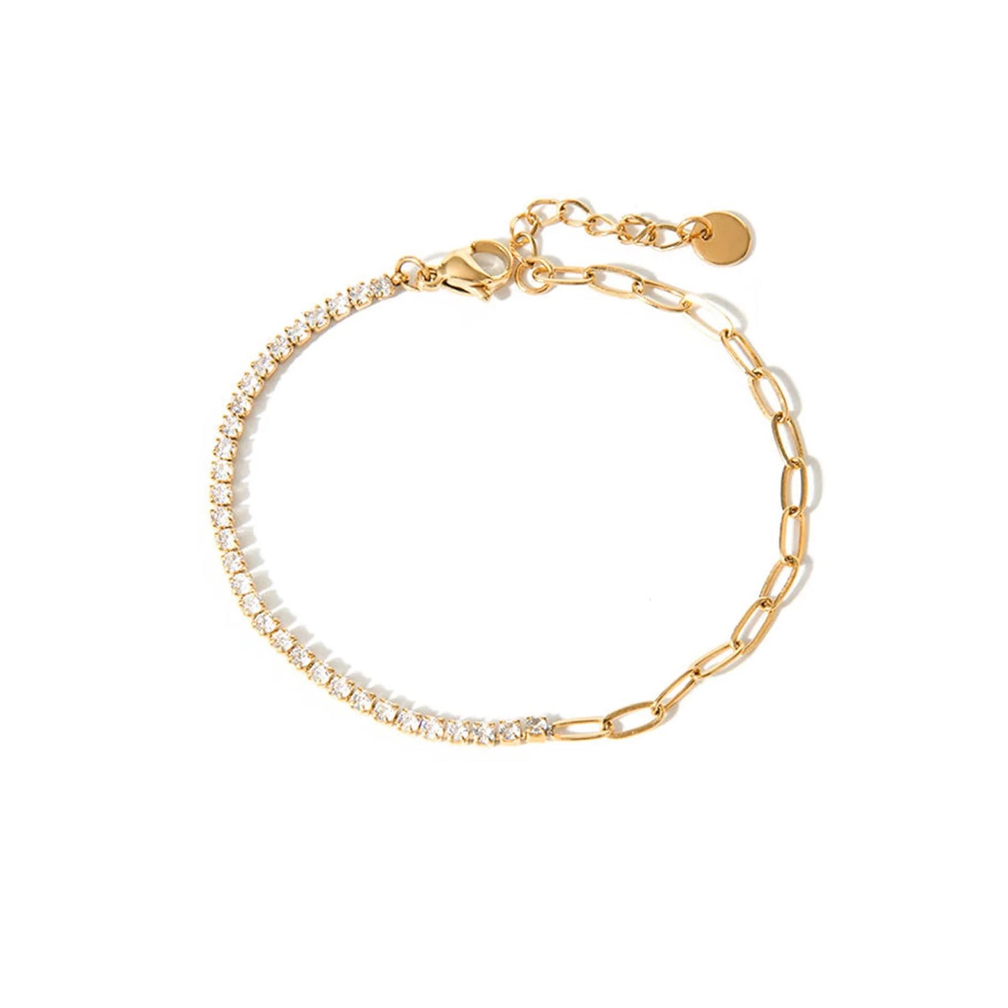 Sleek Tennis Bracelet With Linking Chain