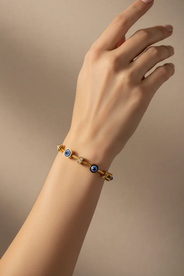 Evil Eye Charm Bracelet Standard Wrist 2.6