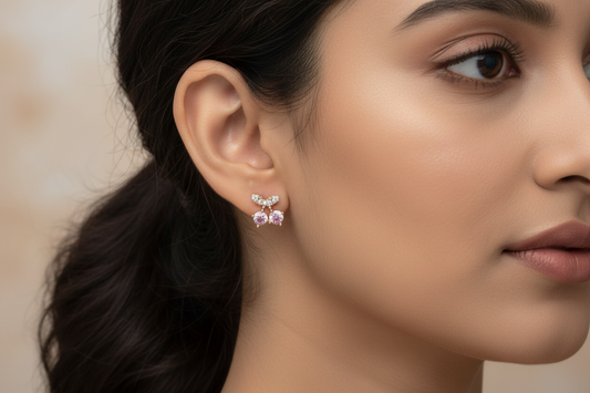 Pink Cherry Drop Earrings
