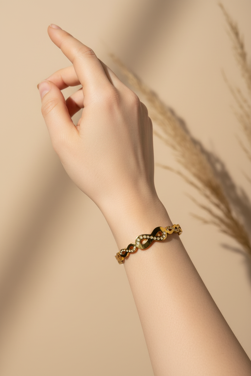 Infinity Thin Wrist Bangle - Wrist Size 2.2 & 2.4