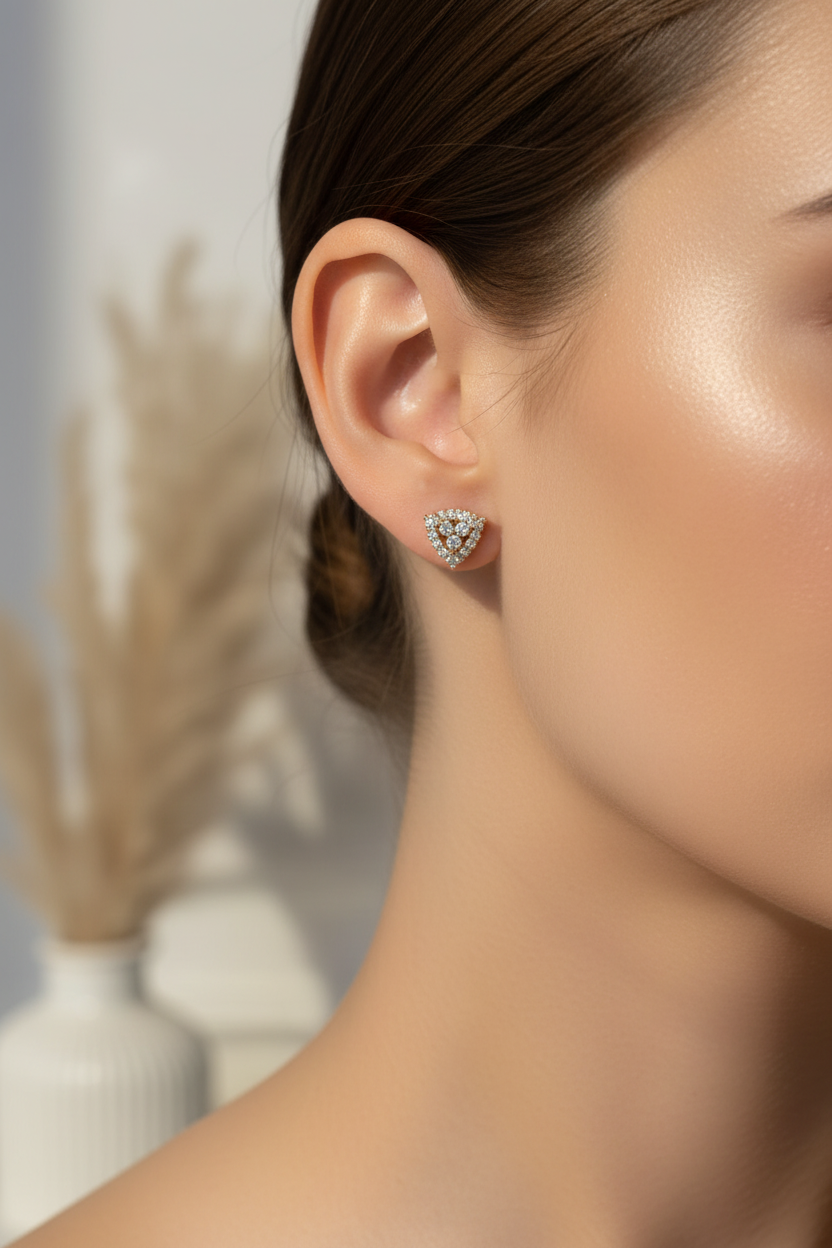 Trinity Spark Studs Earrings