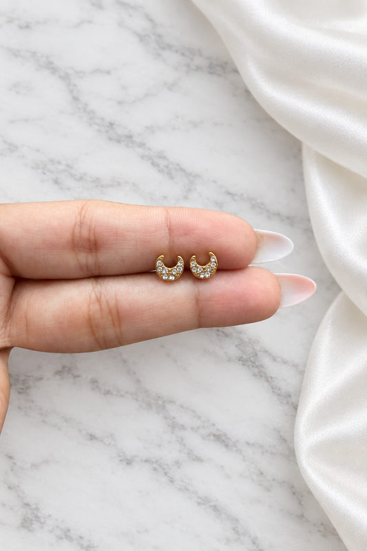 Mini Moon Studs (Pair)