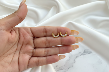 Big Crescent Moon Studs (PAIR)