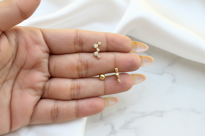 Cross Bezel Studs