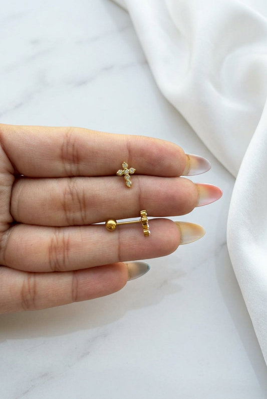 Evara Cross Studs (Pair)