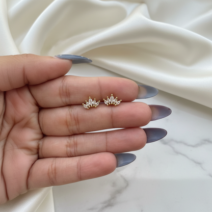 Crown Crystal Studs Earrings (Pair)