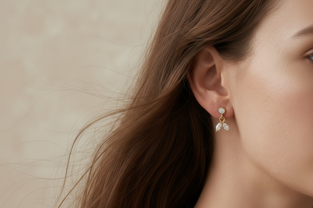 Mini Crystal Drop Earrings (Pair)