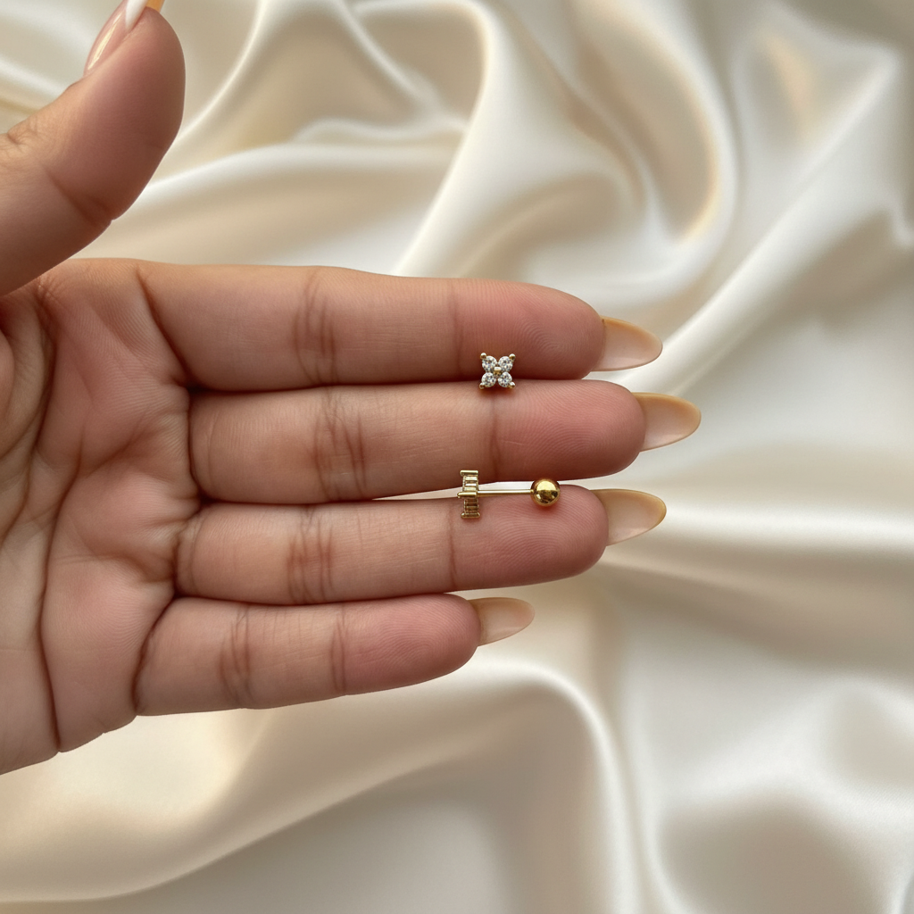 Crystal Clover Flower Stud (PAIR)