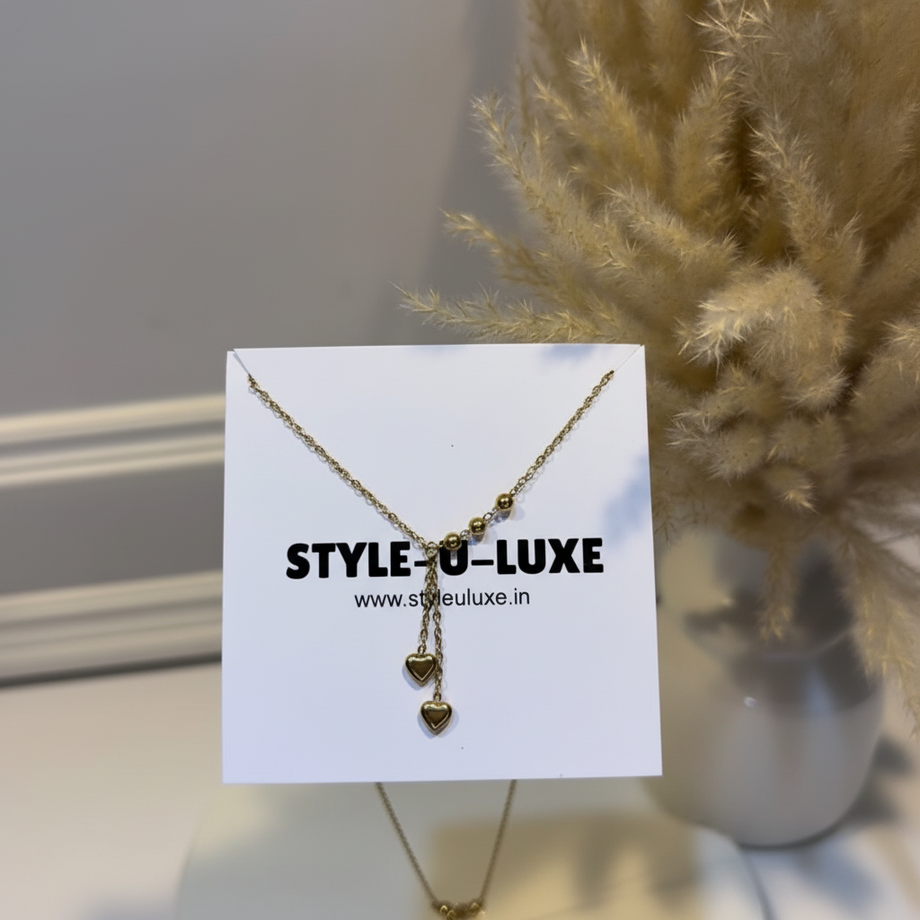Heart Lariat Necklace - Waterproof & Hypoallergenic