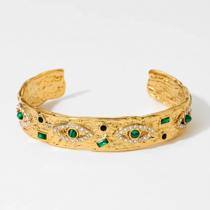Evil Eye Emerald Cuff Bangle