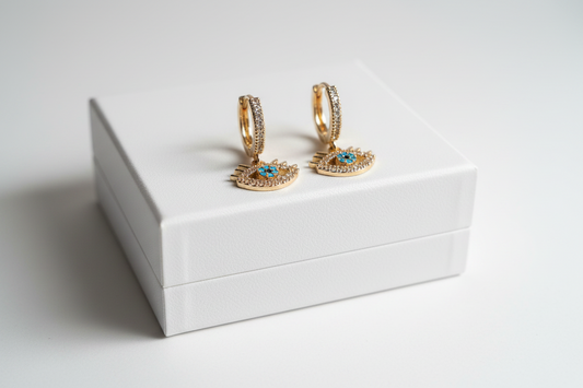 Evil Eye  Huggie Earrings