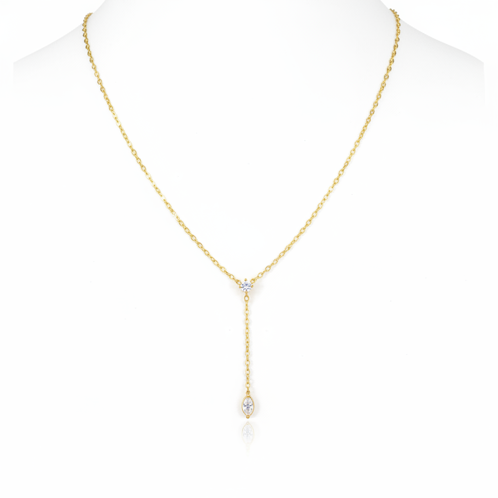 Exact Y-necklace on white surface