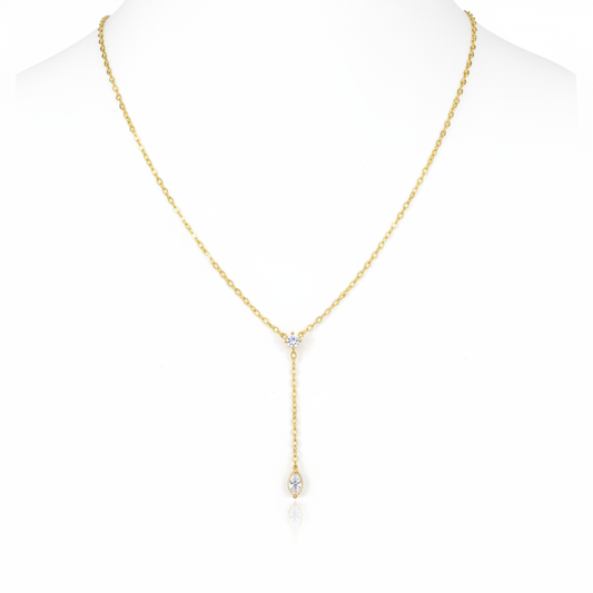 Exact Y-necklace on white surface