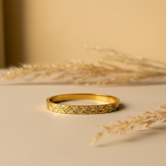 Kiara Floral Thin Wrist Bangle - Wrist Size 2.2 & 2.4