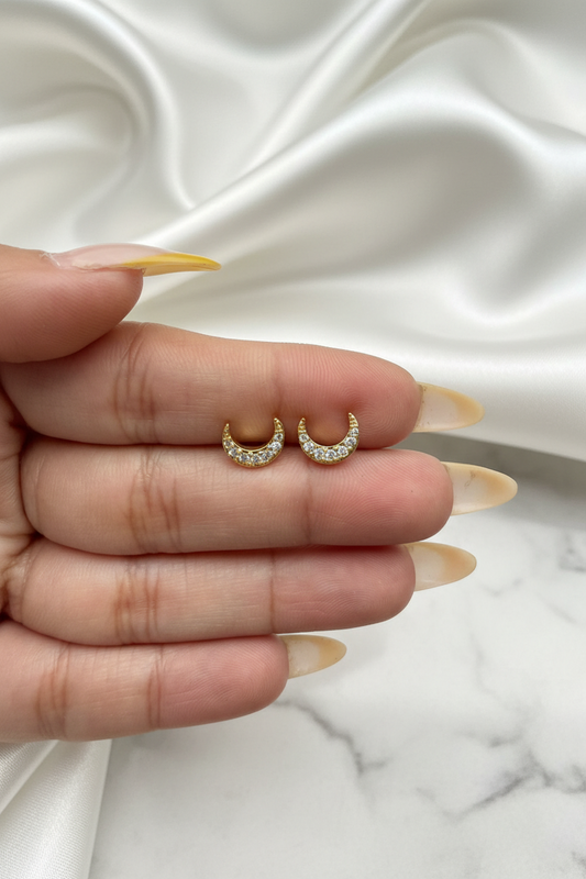 Moon Studs Earrings (Pair)
