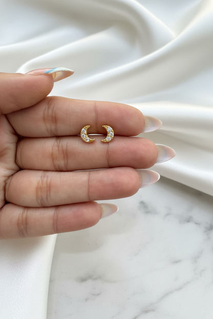 Mini Moon Stud Earrings