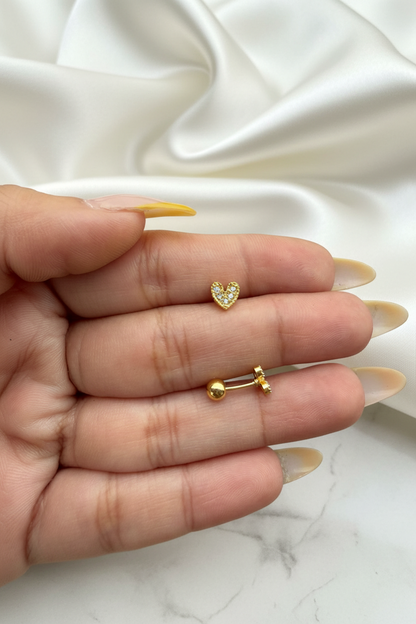 Mini Heart Studs (Pair)