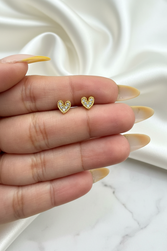 Mini Heart Studs (Pair)