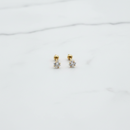 Solitaire Square Ball Back Stud