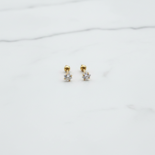 Solitaire Square Ball Back Stud